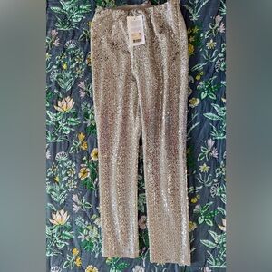 Sézane Gary Trousers | Silver Sequin | NWT